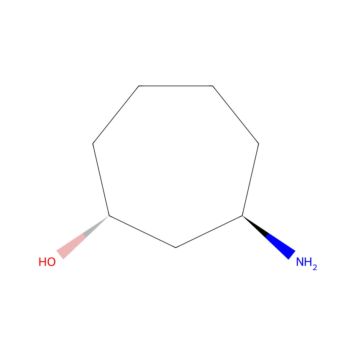 (1R,3R)-3-Amino-cycloheptanol molecular structure, CAS 1403864-31-2