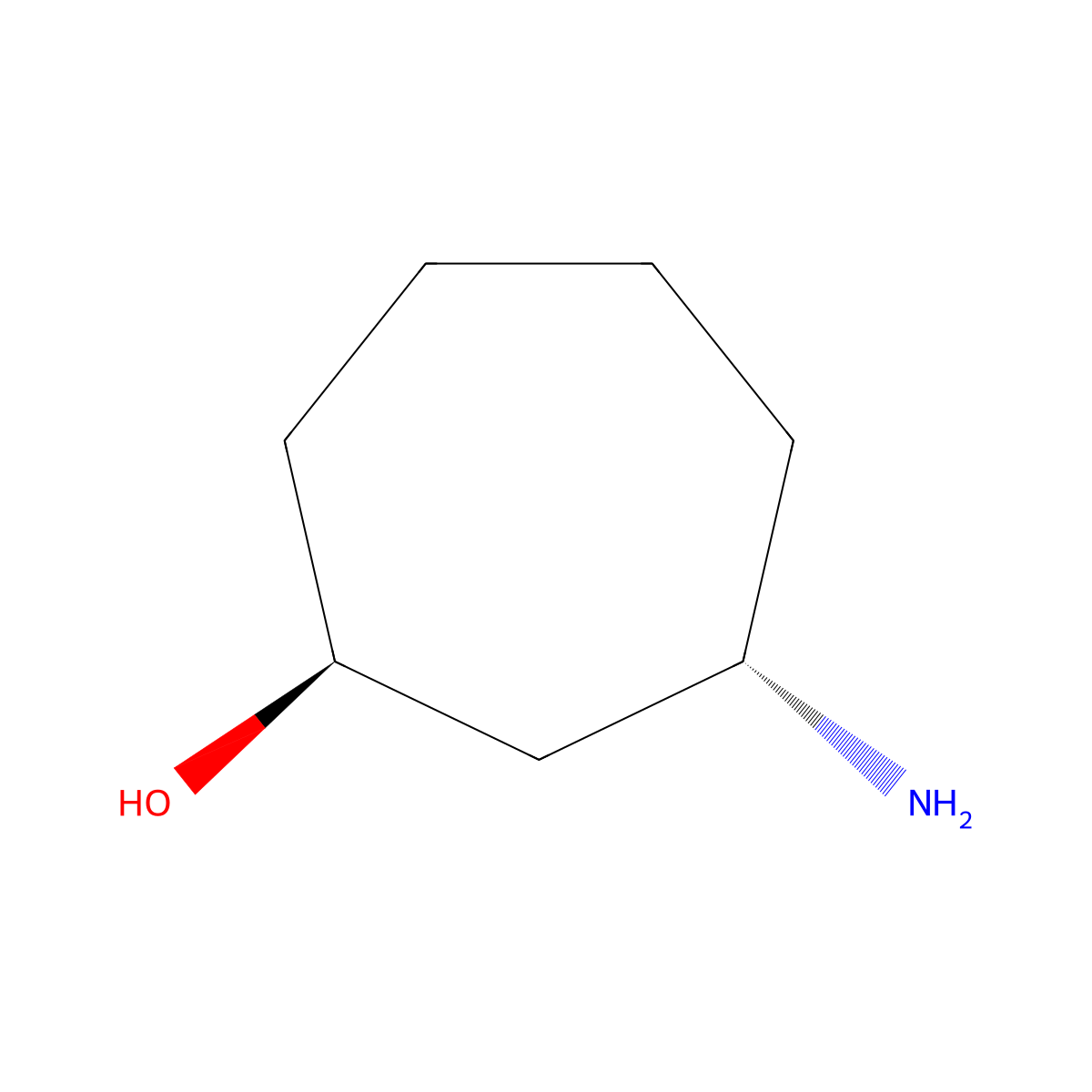 (1S,3S)-3-Amino-cycloheptanol molecular structure, CAS 1403864-32-3