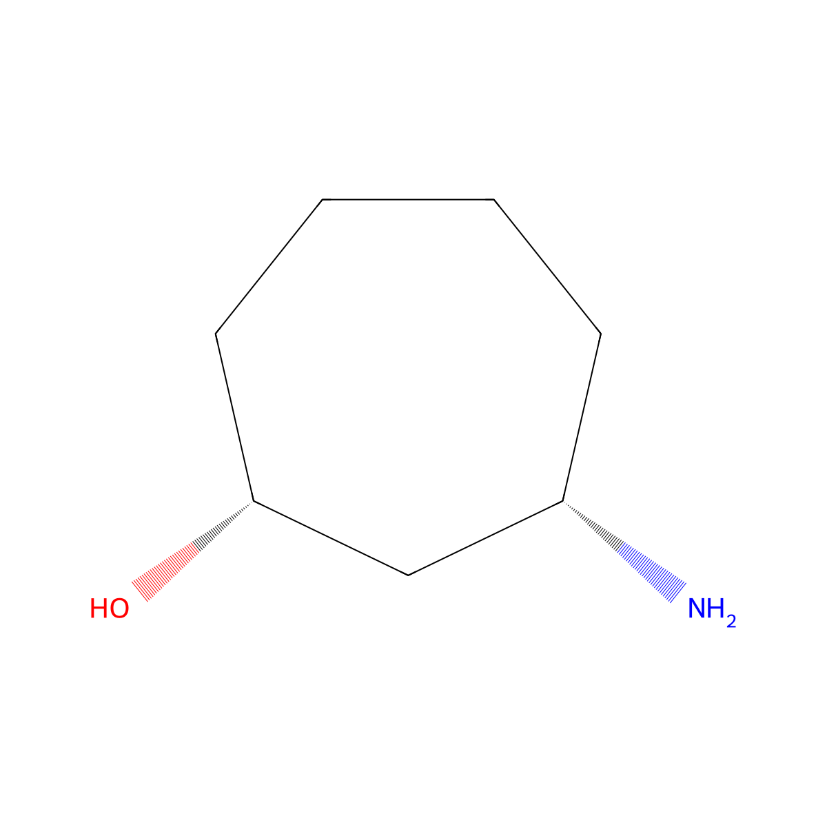 (1R,3S)-3-Amino-cycloheptanol molecular structure, CAS 1403864-33-4