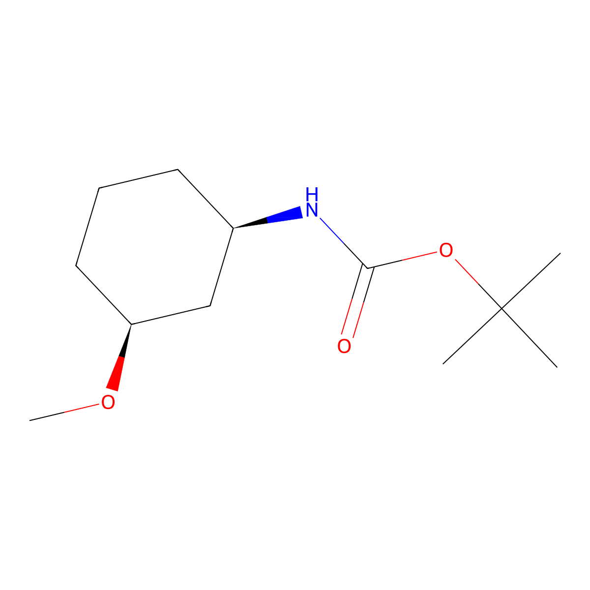 tert-Butyl ((1R,3S)-3-methoxycyclohexyl)carbamate molecular structure, CAS 1403864-44-7