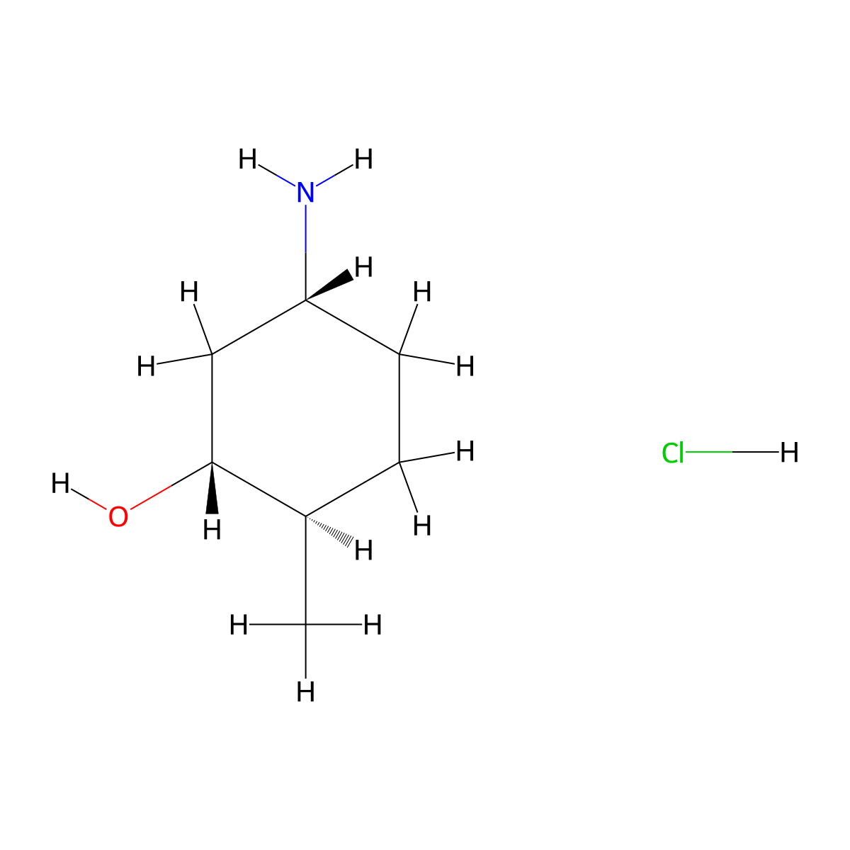 (1R,2R,5R)-5-amino-2-methylcyclohexanol hydrochloride molecular structure, CAS 1403864-98-1