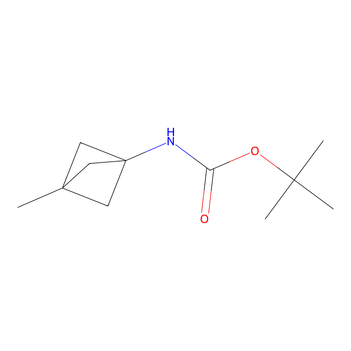 tert-butyl N-(3-methyl-1-bicyclo[1.1.1]pentanyl)carbamate molecular structure, CAS 1403865-40-6