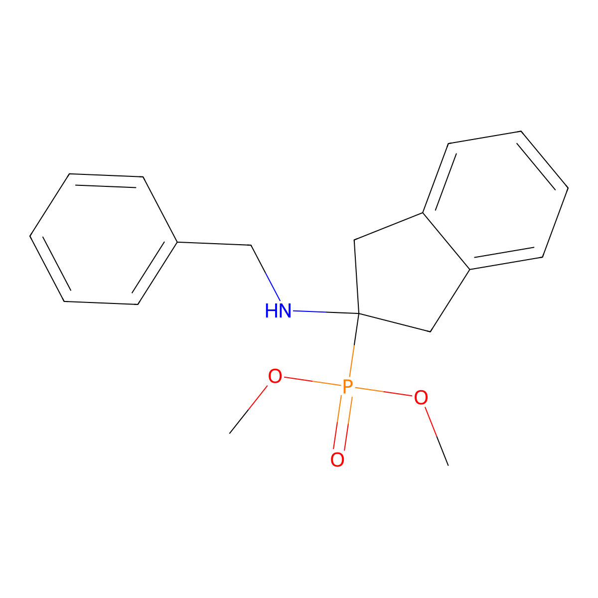 Dimethyl (2-(benzylamino)-2,3-dihydro-1H-inden-2-yl)phosphonate molecular structure, CAS 1403884-98-9