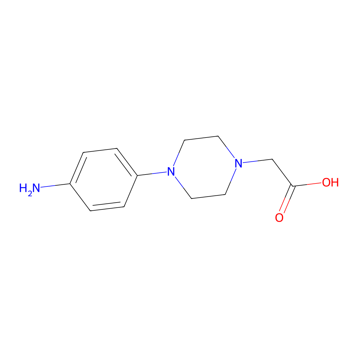 2-[4-(4-Aminophenyl)piperazin-1-yl]acetic acid molecular structure, CAS 1403888-93-6