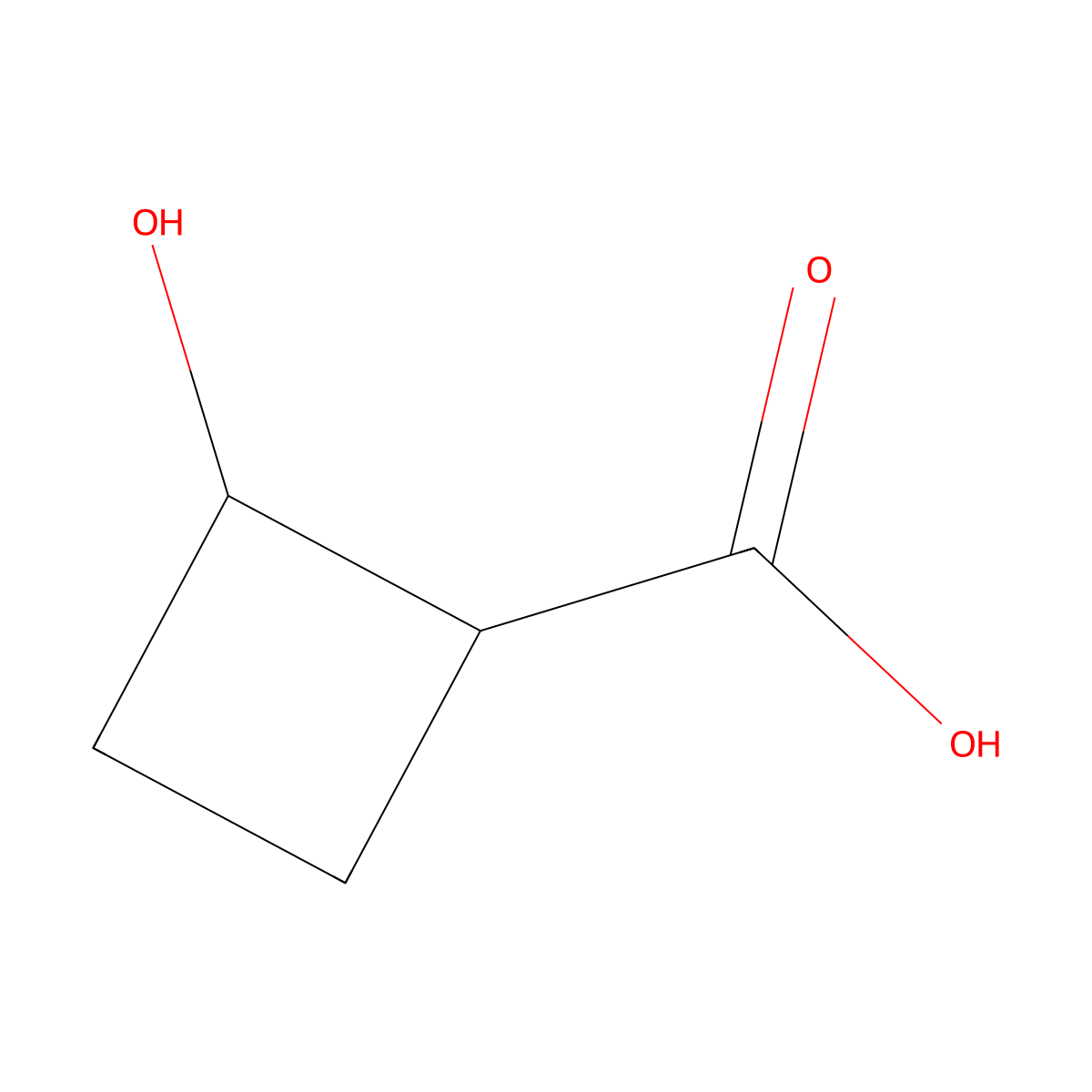 trans-2-Hydroxycyclobutane-1-carboxylic acid molecular structure, CAS 1403894-01-8