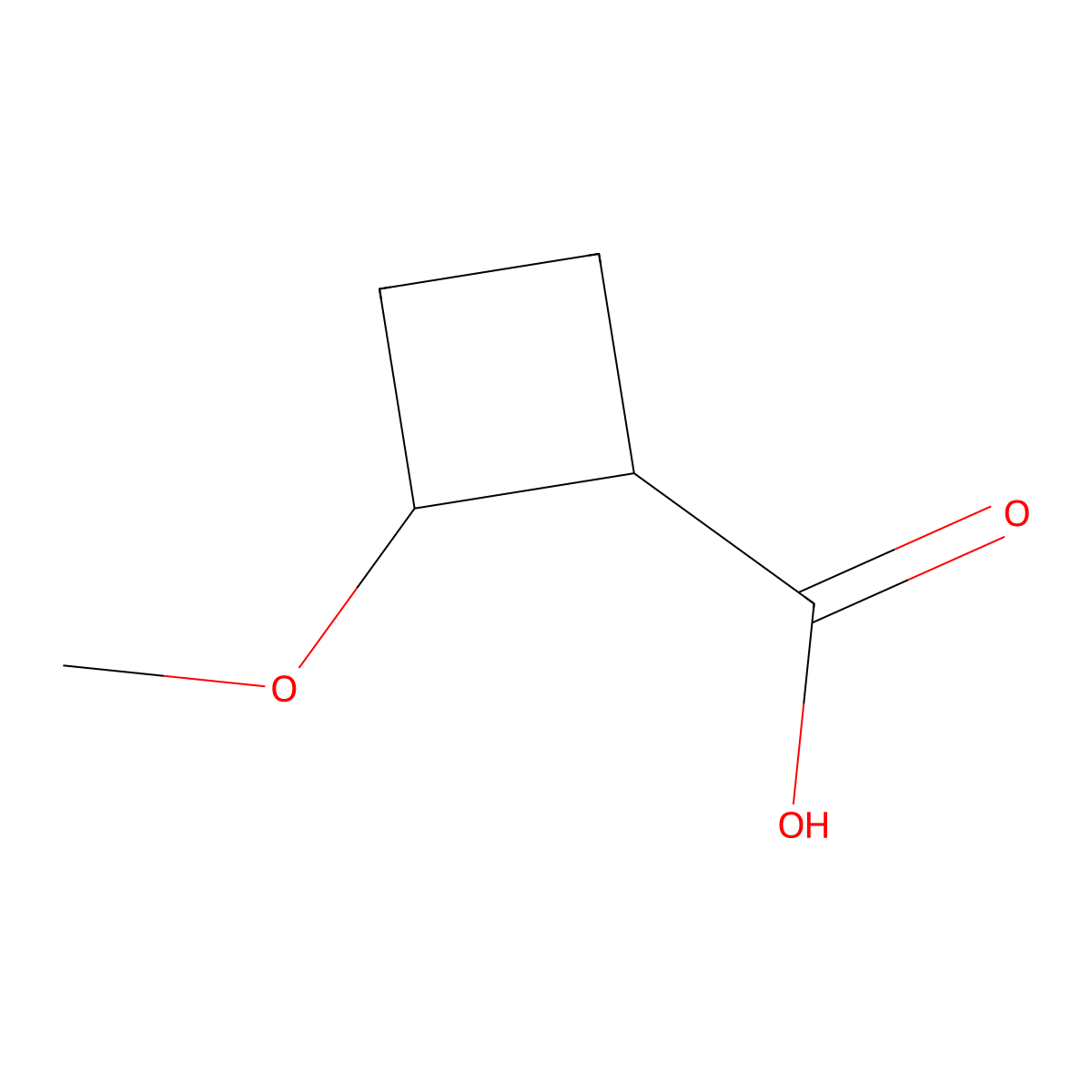 rac-(1R,2R)-2-methoxycyclobutane-1-carboxylic acid molecular structure, CAS 1403894-02-9