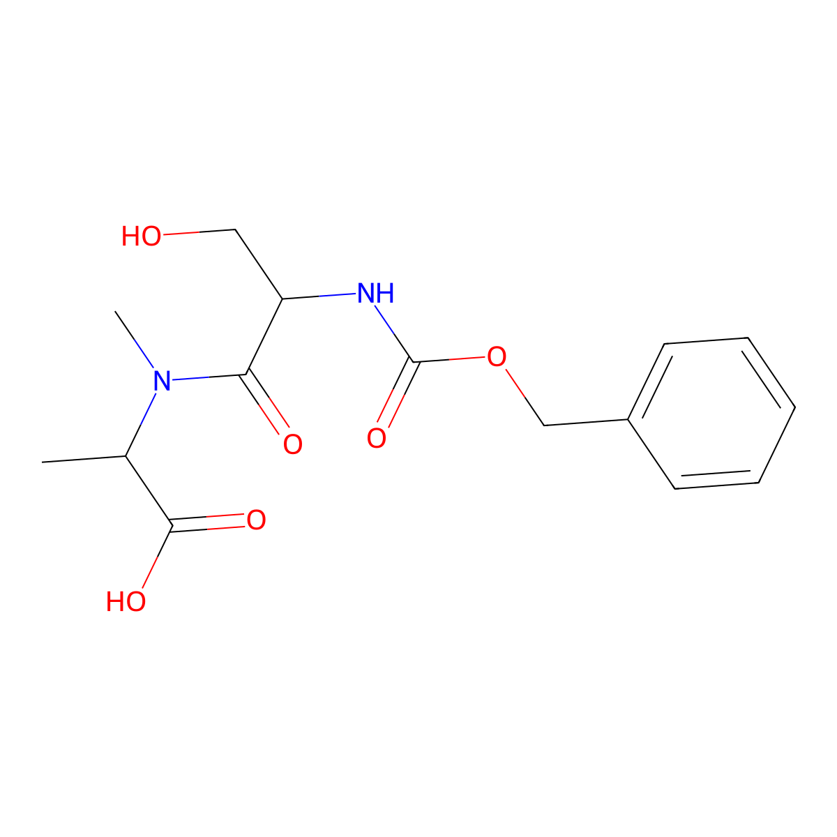 N-(((Benzyloxy)carbonyl)-L-seryl)-N-methyl-D-alanine molecular structure, CAS 1403898-61-2