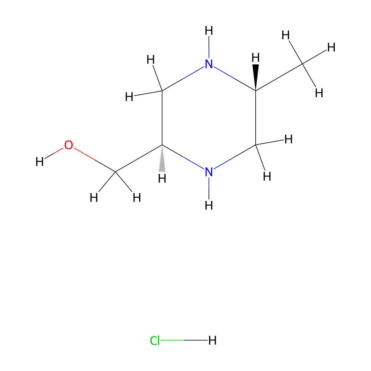 ((2R,5R)-5-Methylpiperazin-2-yl)methanol hydrochloride molecular structure, CAS 1403898-63-4