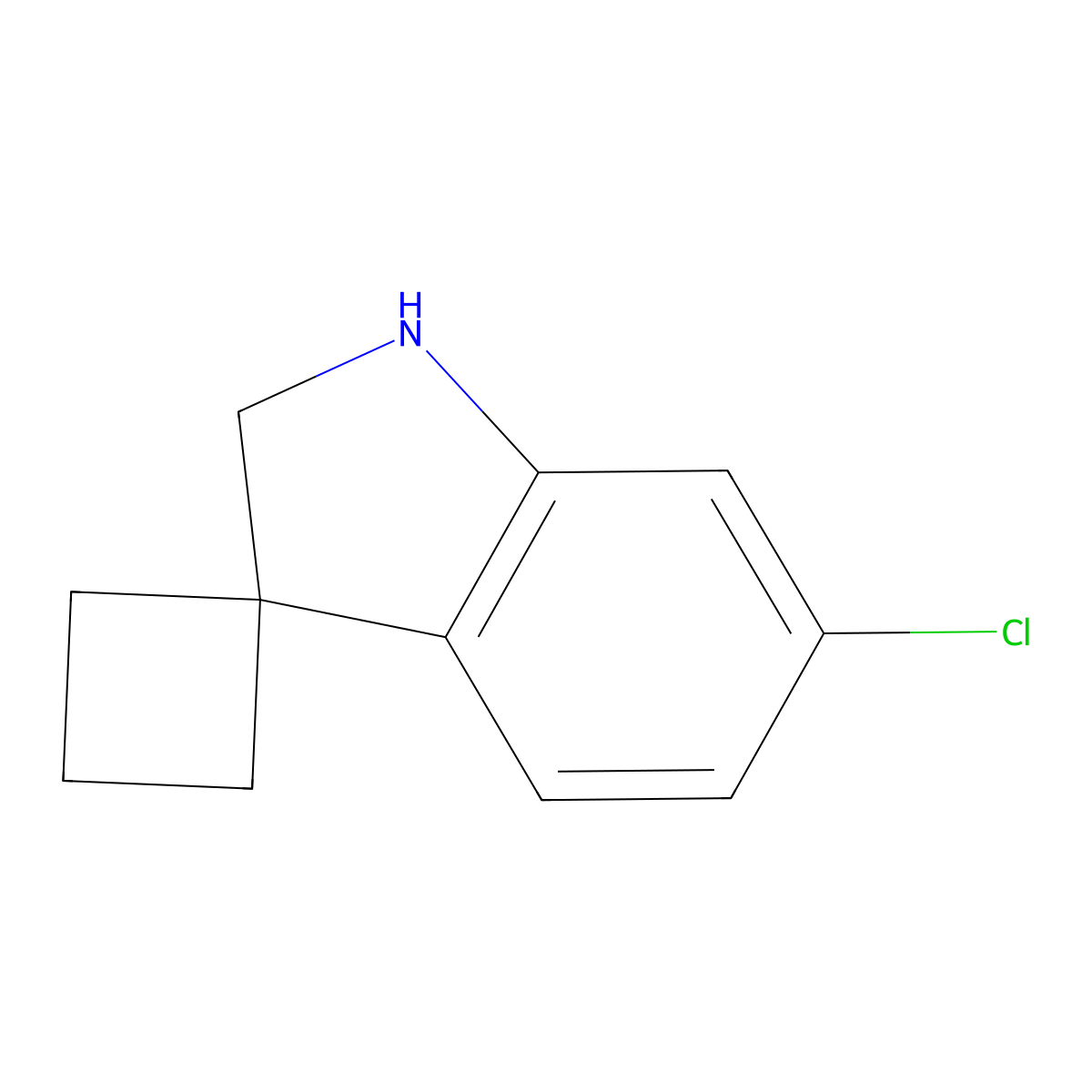 6'-Chlorospiro[cyclobutane-1,3'-indoline] molecular structure, CAS 1403899-03-5
