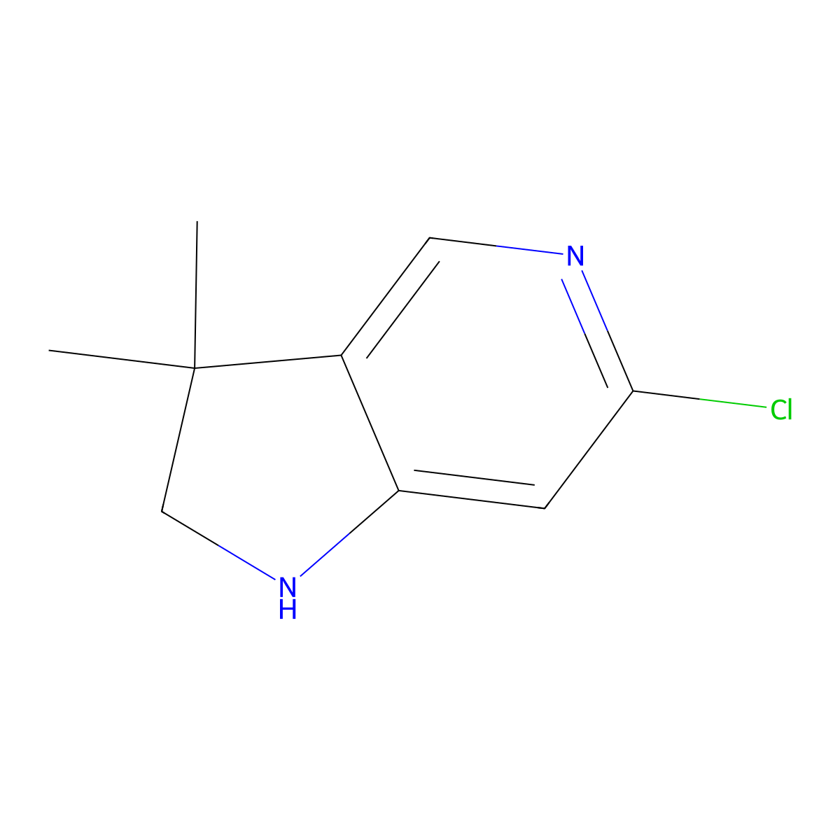 6-Chloro-3,3-dimethyl-2,3-dihydro-1H-pyrrolo[3,2-c]pyridine molecular structure, CAS 1403899-44-4