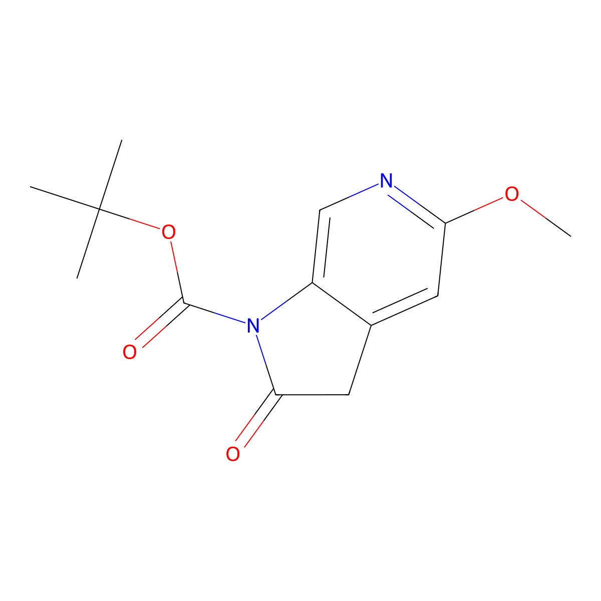 tert-Butyl 5-methoxy-2-oxo-2,3-dihydro-1H-pyrrolo[2,3-c]pyridine-1-carboxylate molecular structure, CAS 1403899-61-5