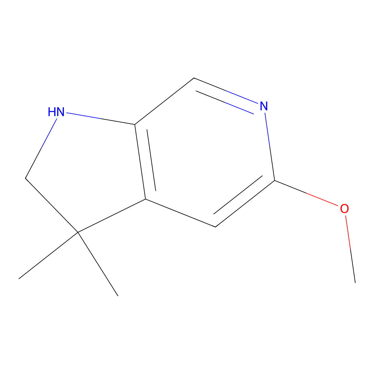2,3-Dihydro-5-methoxy-3,3-dimethyl-1H-pyrrolo[2,3-c]pyridine molecular structure, CAS 1403899-66-0