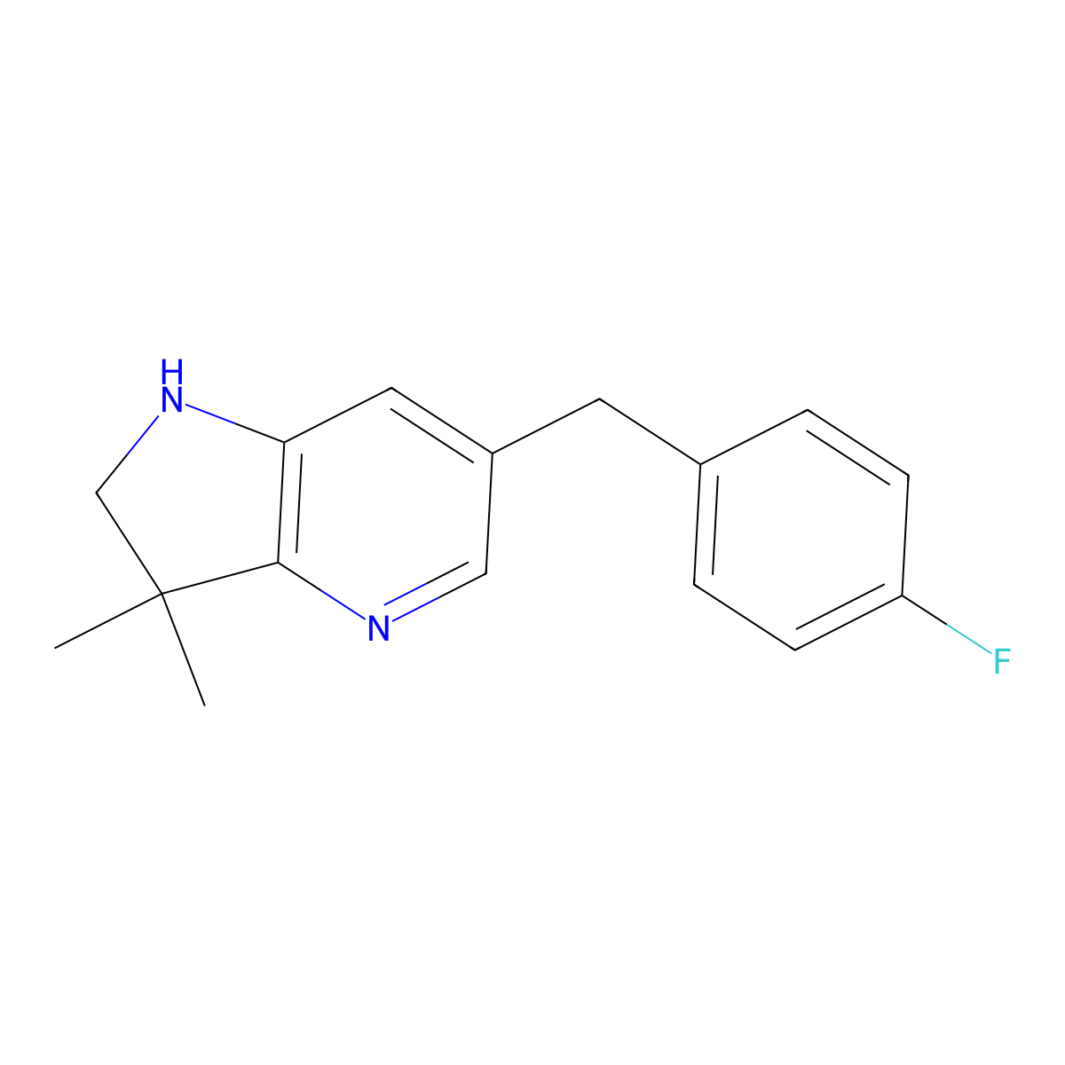6-(4-Fluorobenzyl)-3,3-dimethyl-2,3-dihydro-1H-pyrrolo[3,2-b]pyridine molecular structure, CAS 1403903-11-6