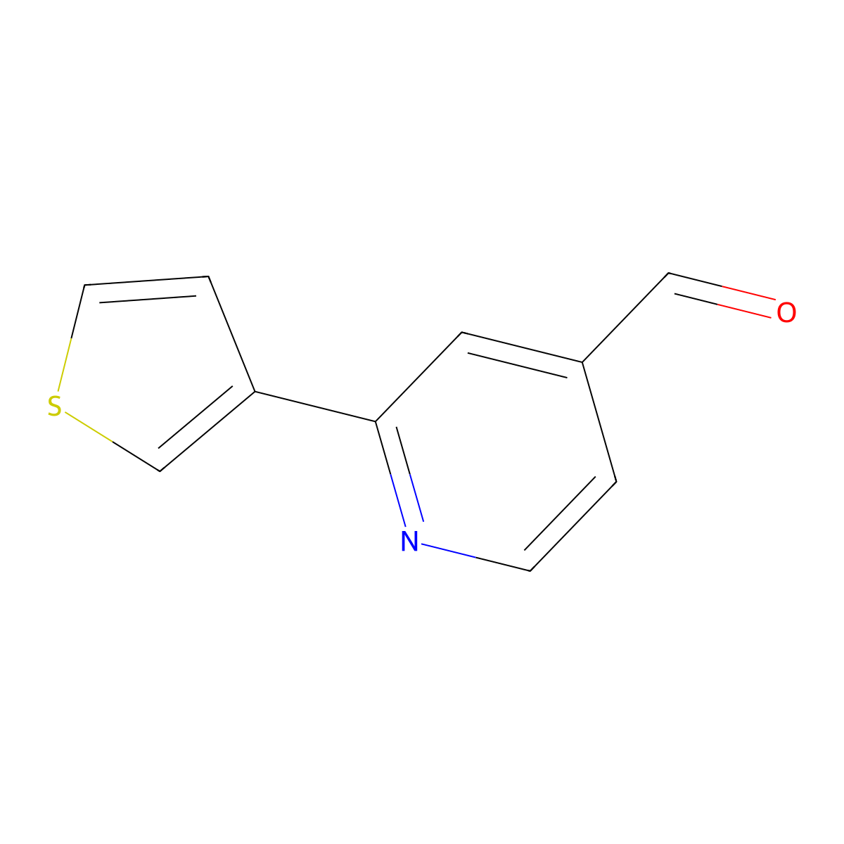 2-(Thiophen-3-yl)isonicotinaldehyde molecular structure, CAS 1403932-10-4