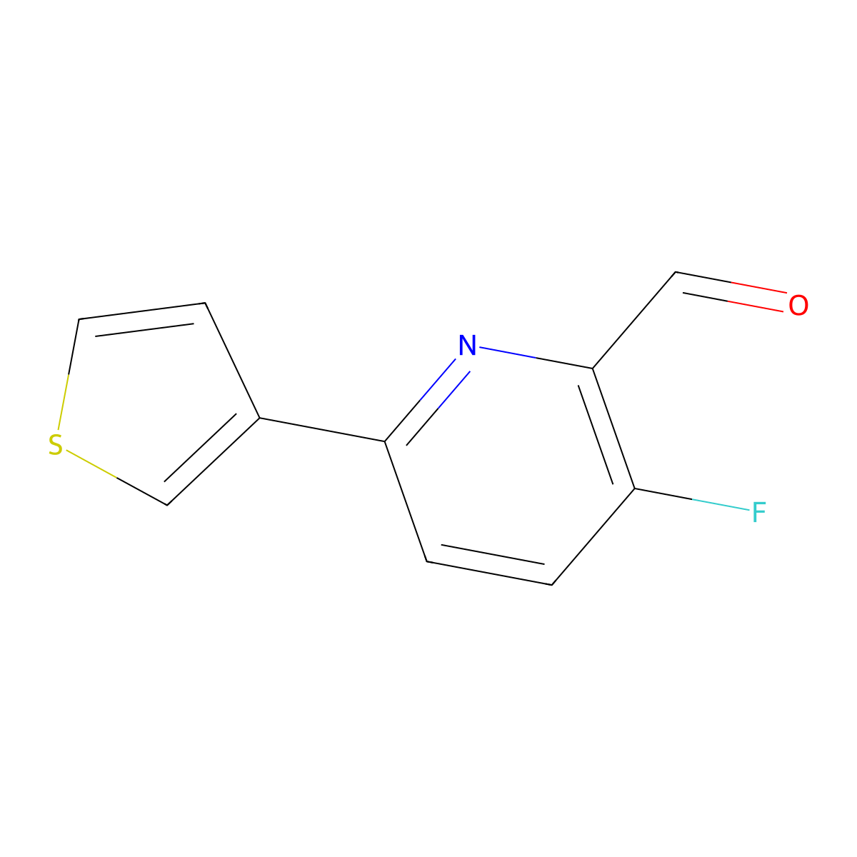3-Fluoro-6-(thiophen-3-yl)picolinaldehyde molecular structure, CAS 1403932-23-9