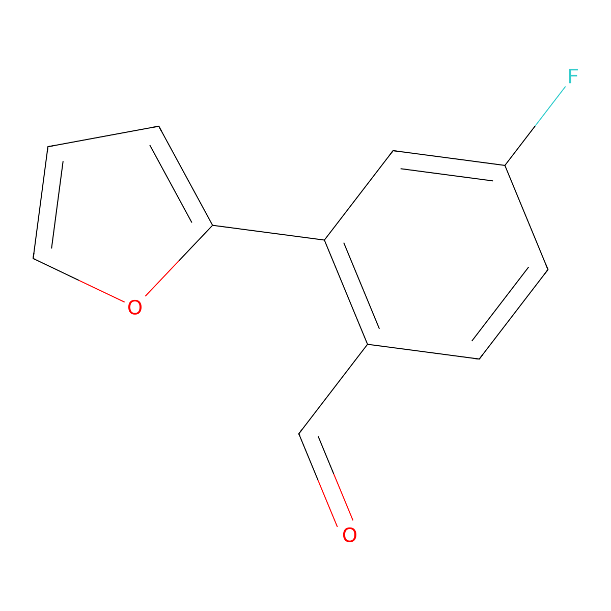 4-Fluoro-2-(furan-2-yl)benzaldehyde molecular structure, CAS 1403932-41-1
