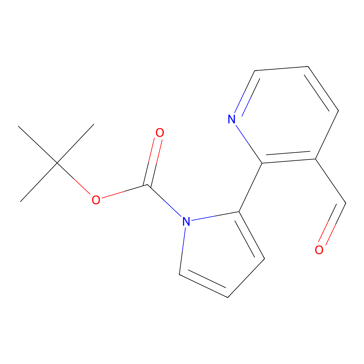 tert-butyl 2-(3-formylpyridin-2-yl)-1H-pyrrole-1-carboxylate molecular structure, CAS 1403932-86-4