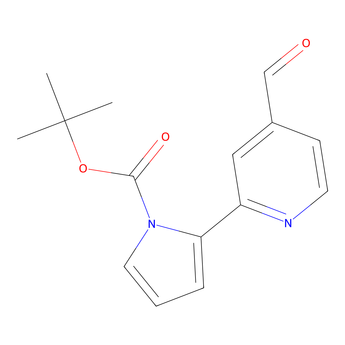 tert-butyl 2-(4-formylpyridin-2-yl)-1H-pyrrole-1-carboxylate molecular structure, CAS 1403933-06-1