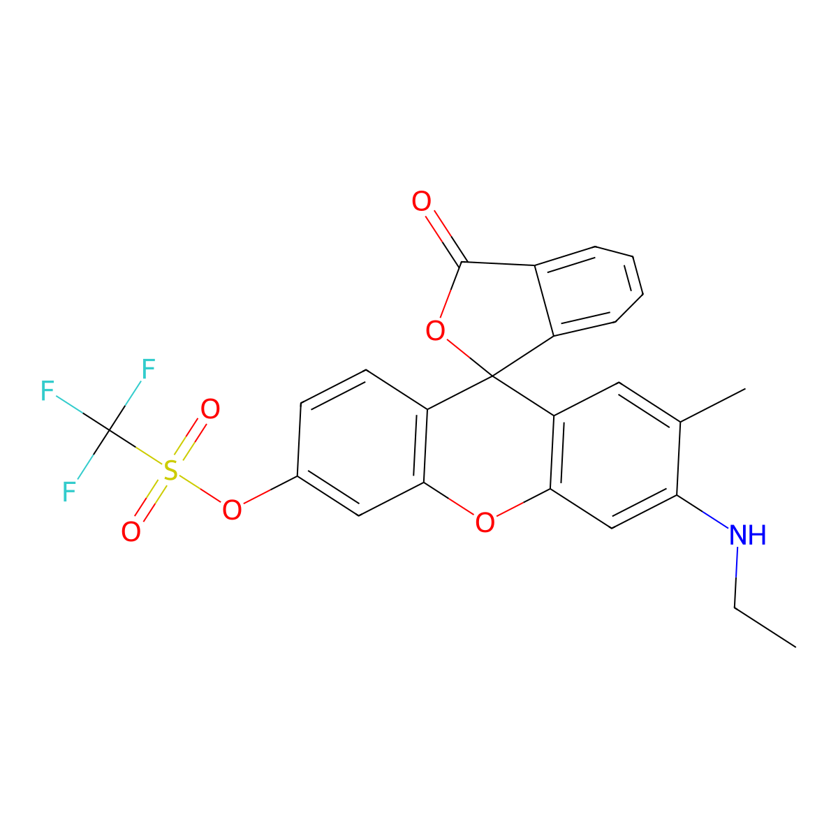 3'-(Ethylamino)-2'-methyl-3-oxo-3H-spiro[isobenzofuran-1,9'-xanthen]-6'-yl trifluoromethanesulfonate molecular structure, CAS 1403936-34-4