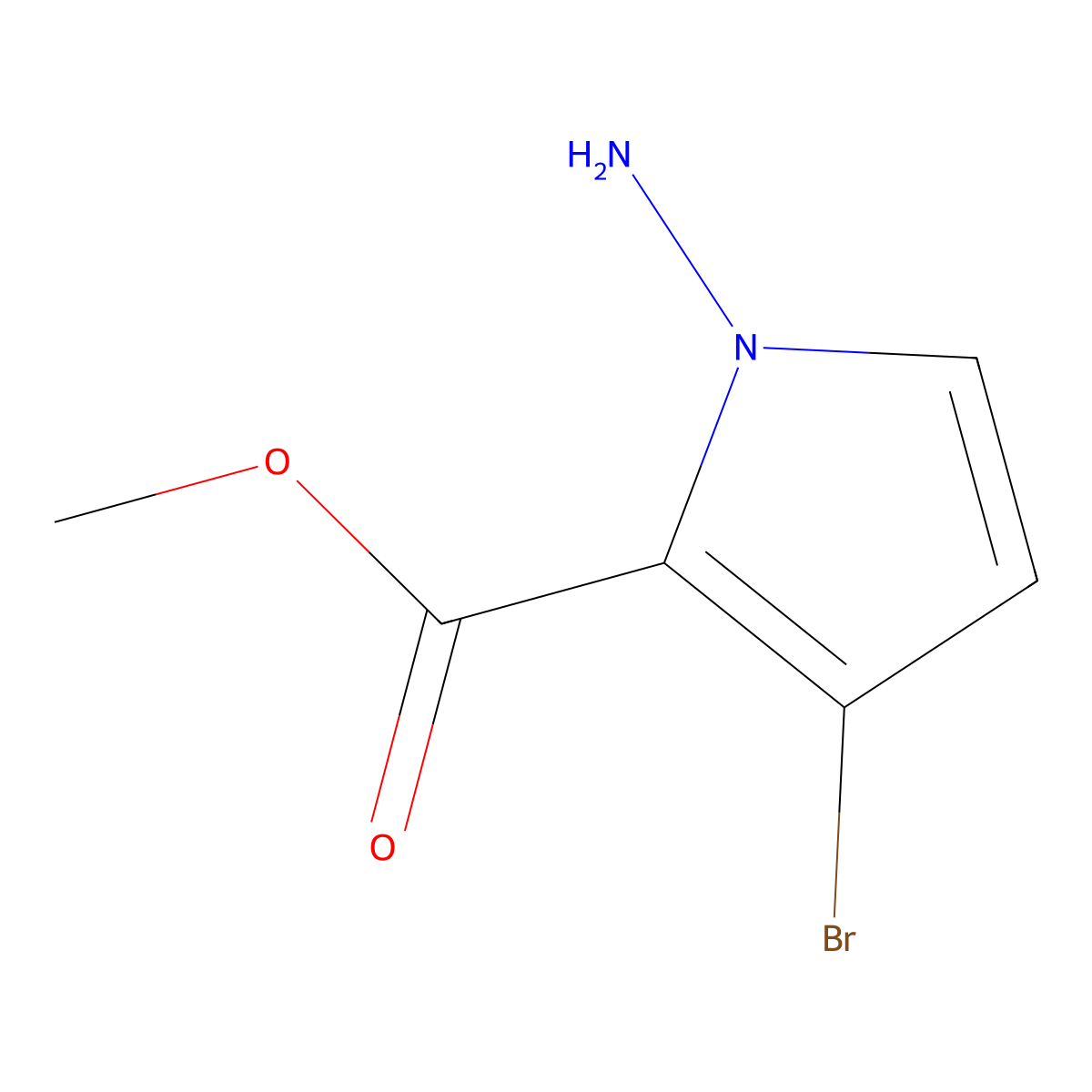 methyl 1-amino-3-bromo-1H-pyrrole-2-carboxylate molecular structure, CAS 1403942-81-3