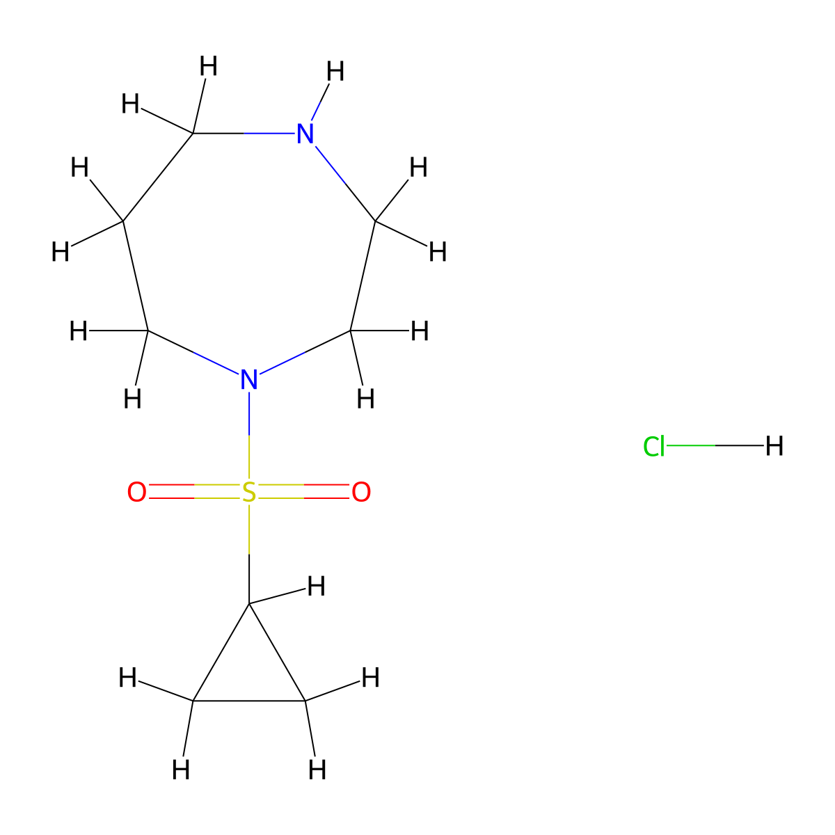 1-(Cyclopropanesulfonyl)-1,4-diazepane hydrochloride molecular structure, CAS 1403952-62-4