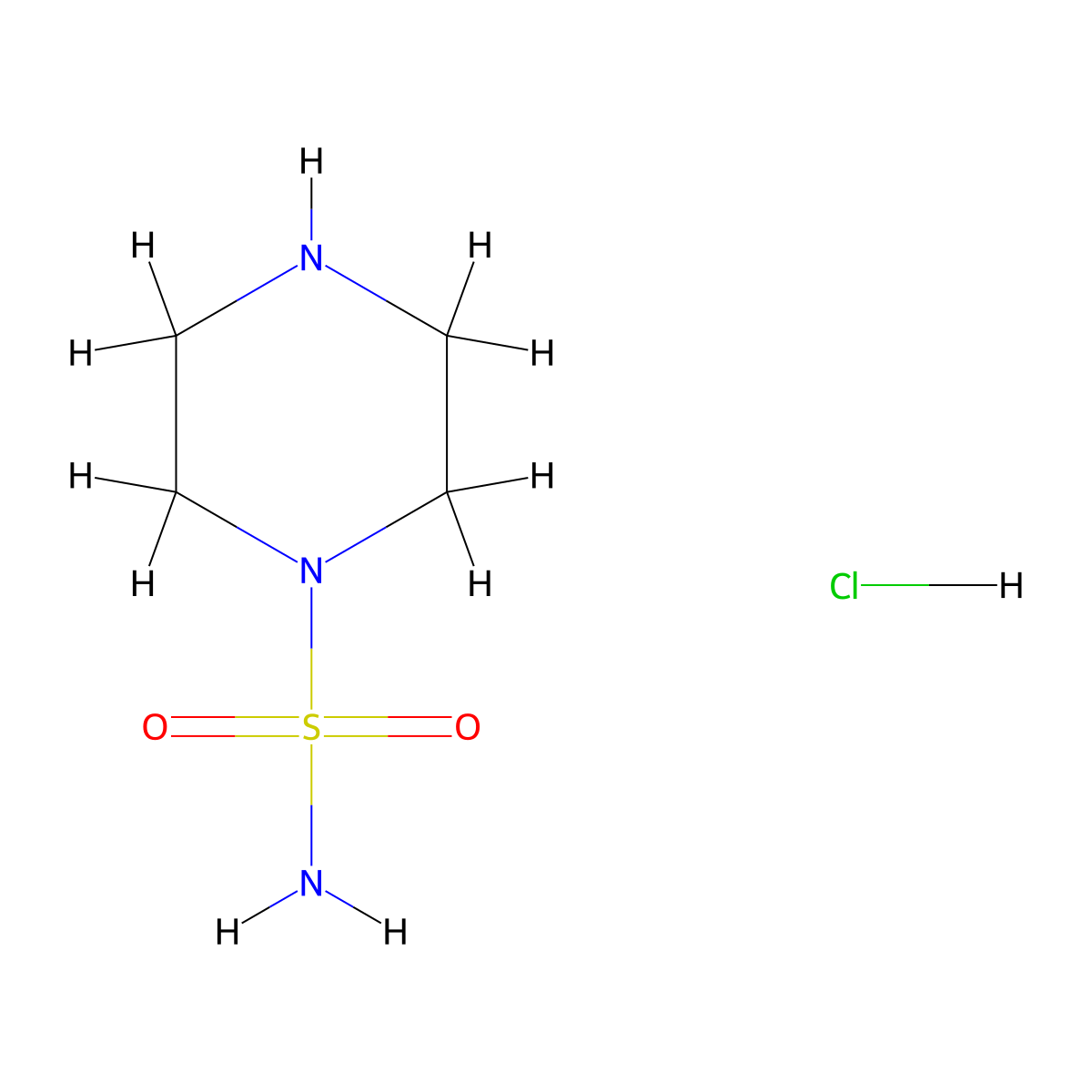 Piperazine-1-sulfonamide hydrochloride molecular structure, CAS 1403952-74-8