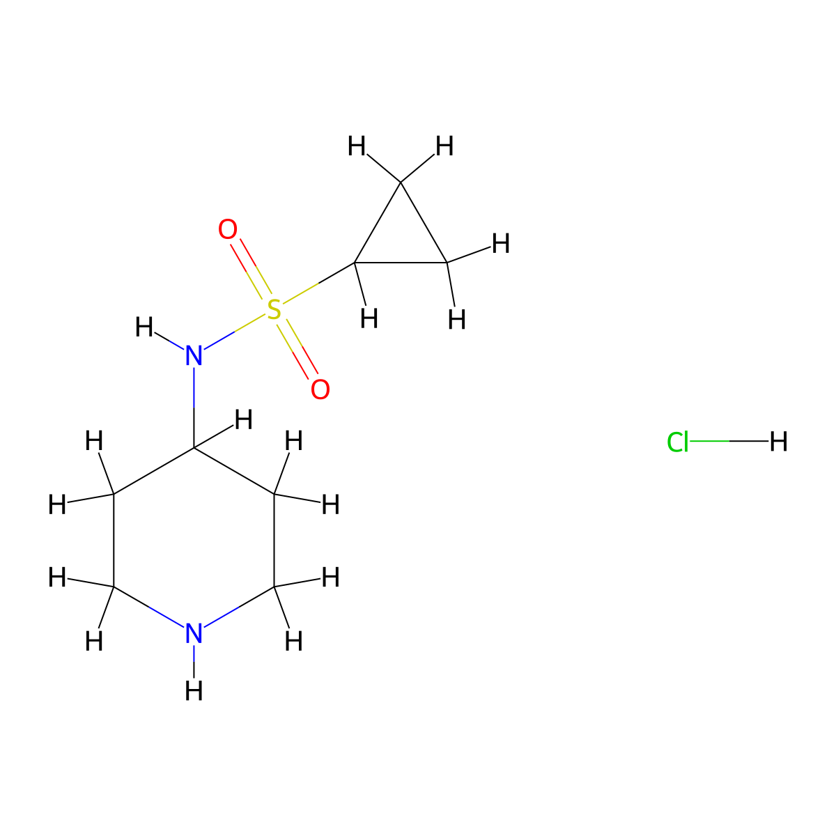 N-(piperidin-4-yl)cyclopropanesulfonamide hydrochloride molecular structure, CAS 1403952-83-9