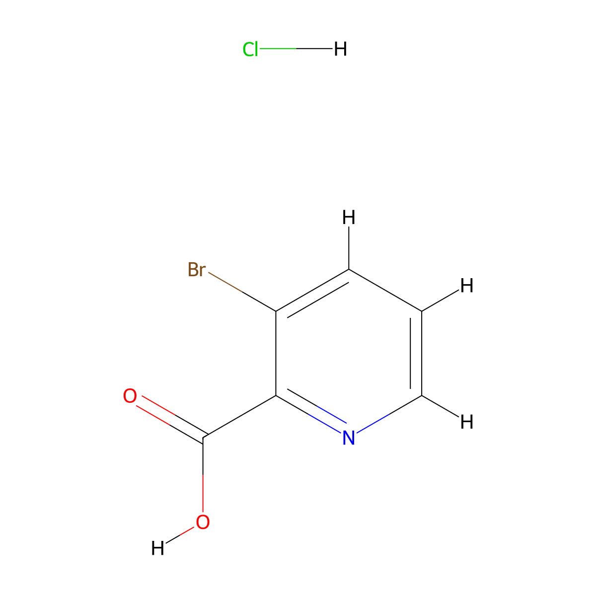 3-Bromopyridine-2-carboxylic acid hydrochloride molecular structure, CAS 1403967-63-4