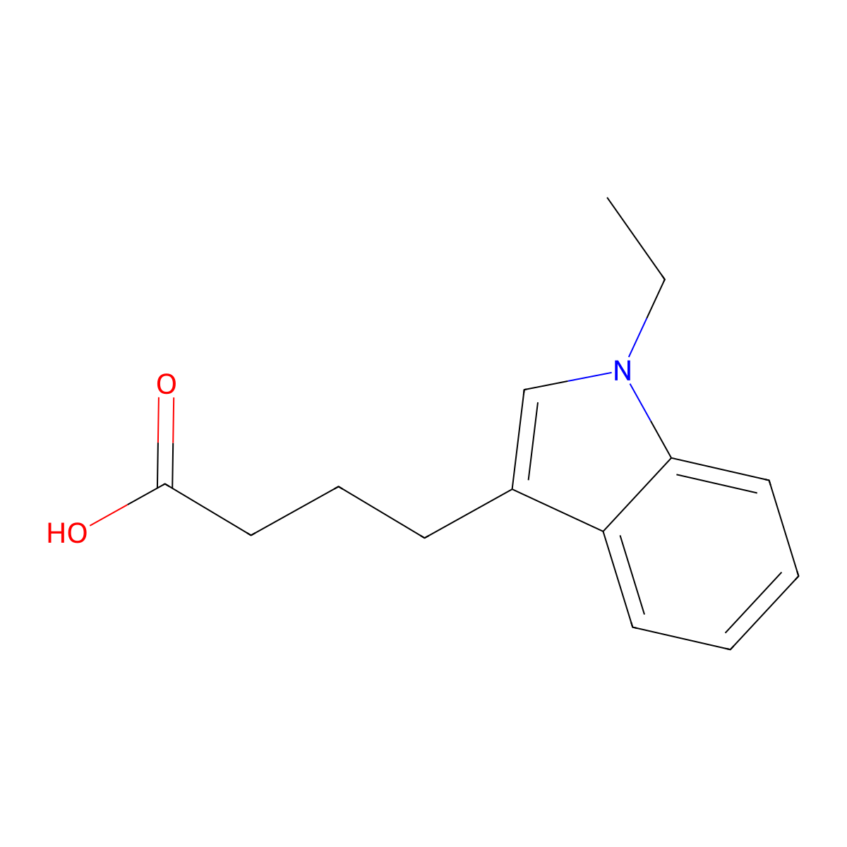 4-(1-ethyl-1H-indol-3-yl)butanoic acid molecular structure, CAS 140397-31-5