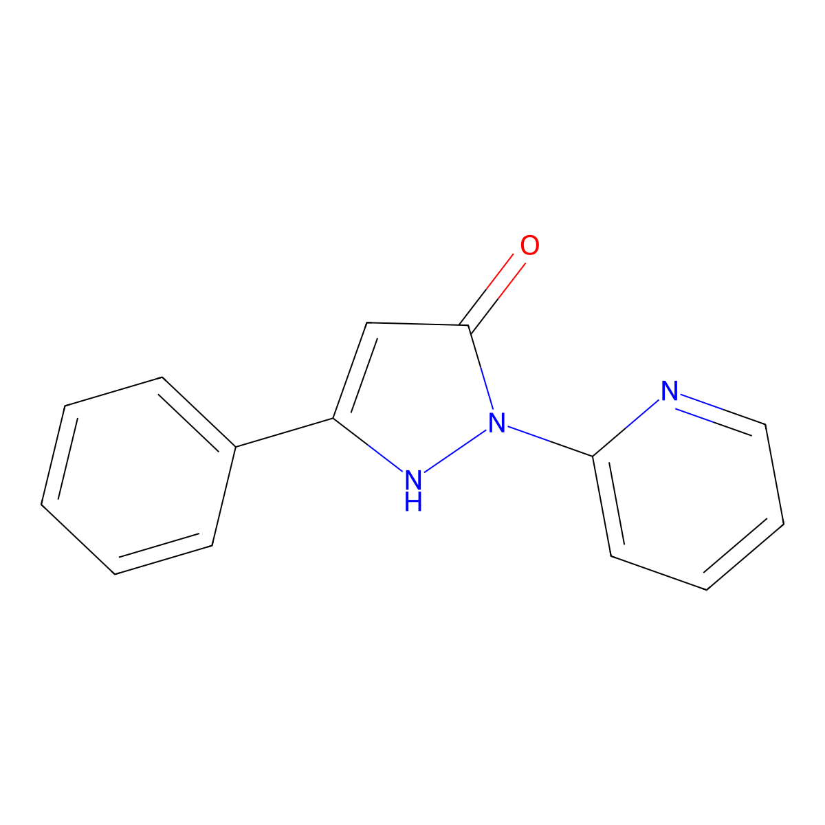 3-Phenyl-1-pyridin-2-yl-1H-pyrazol-5-ol molecular structure, CAS 140397-82-6