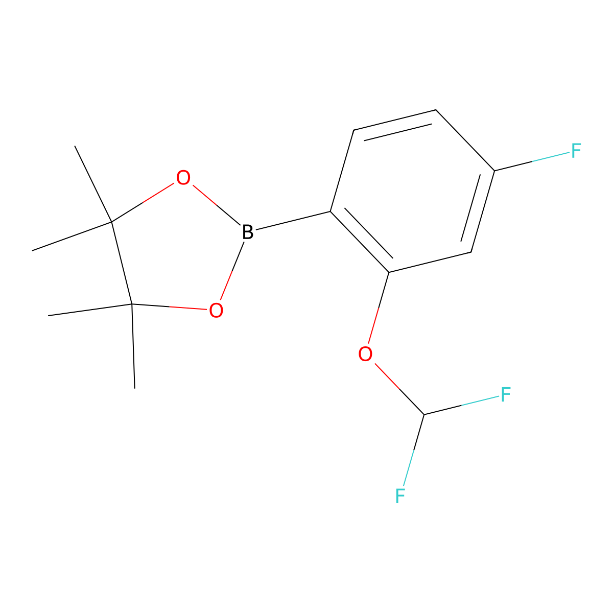 2-[2-(Difluoromethoxy)-4-fluorophenyl]-4,4,5,5-tetramethyl-1,3,2-dioxaborolane molecular structure, CAS 1403988-78-2