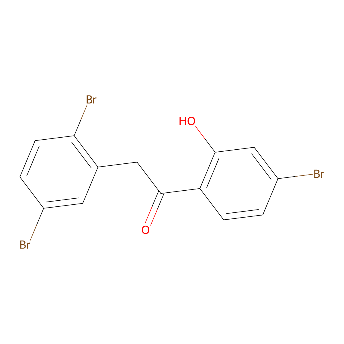 1-(4-Bromo-2-hydroxyphenyl)-2-(2,5-dibromophenyl)ethanone molecular structure, CAS 1403991-85-4