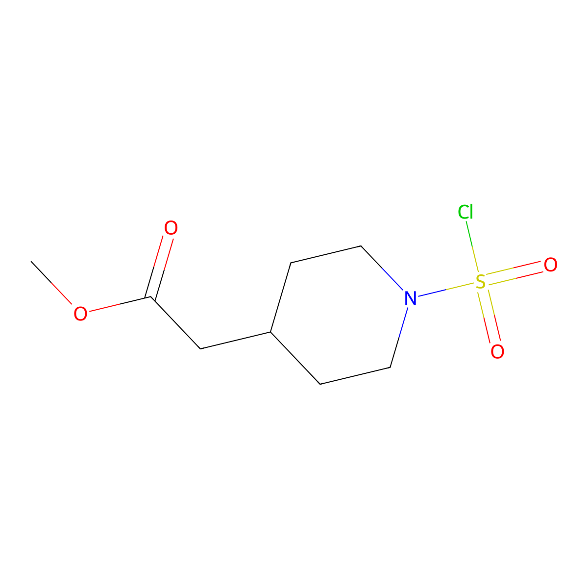 Methyl 2-[1-(chlorosulfonyl)piperidin-4-yl]acetate molecular structure, CAS 1403992-09-5