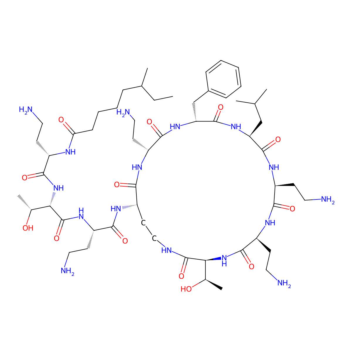 Polymyxin B molecular structure, CAS 1404-26-8