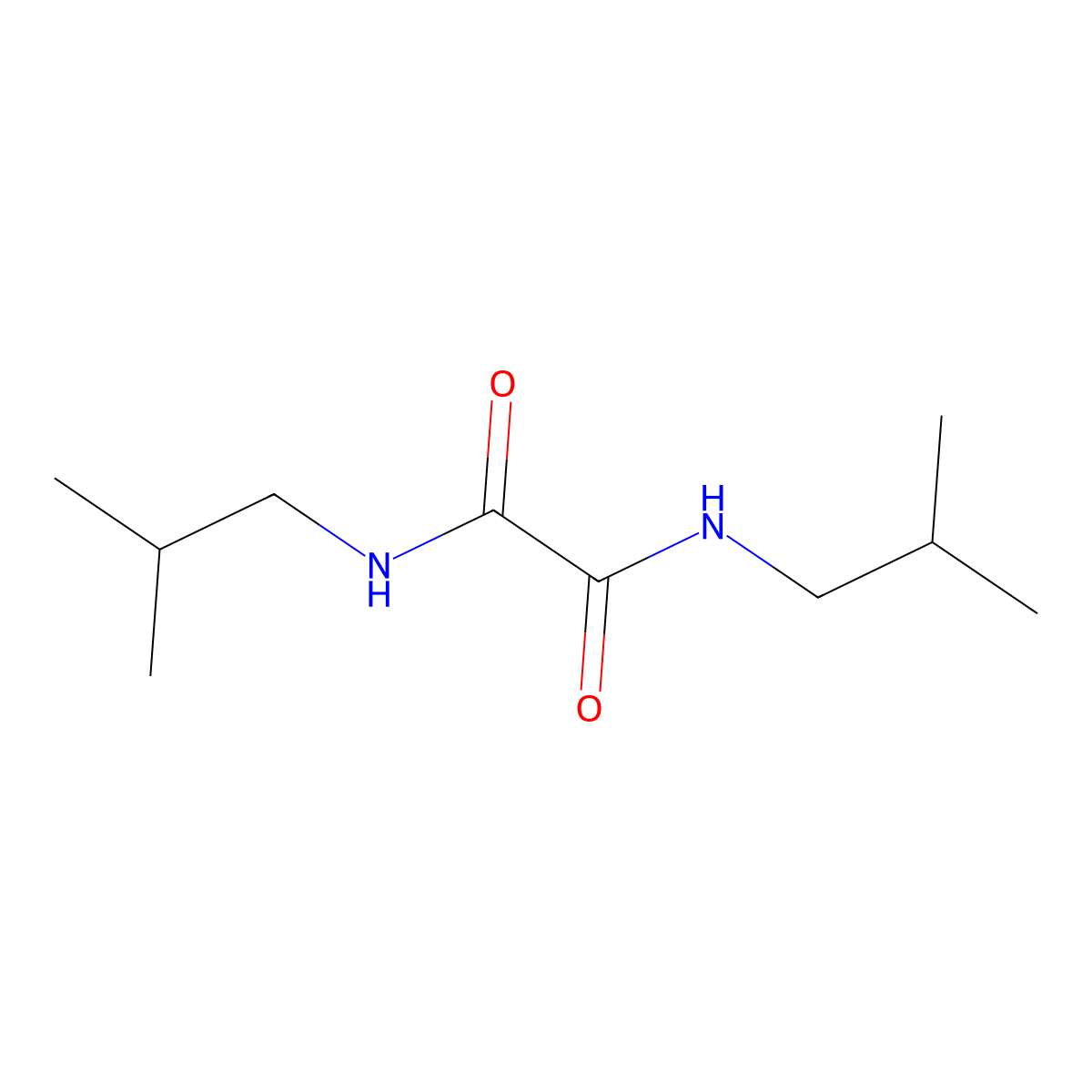N,N'-bis(2-methylpropyl)oxamide molecular structure, CAS 14040-76-7