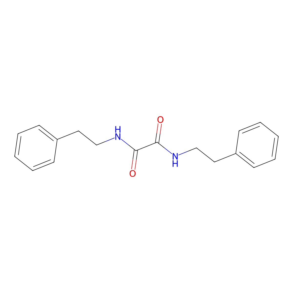 N,N'-Bis(2-phenylethyl)oxamide molecular structure, CAS 14040-79-0
