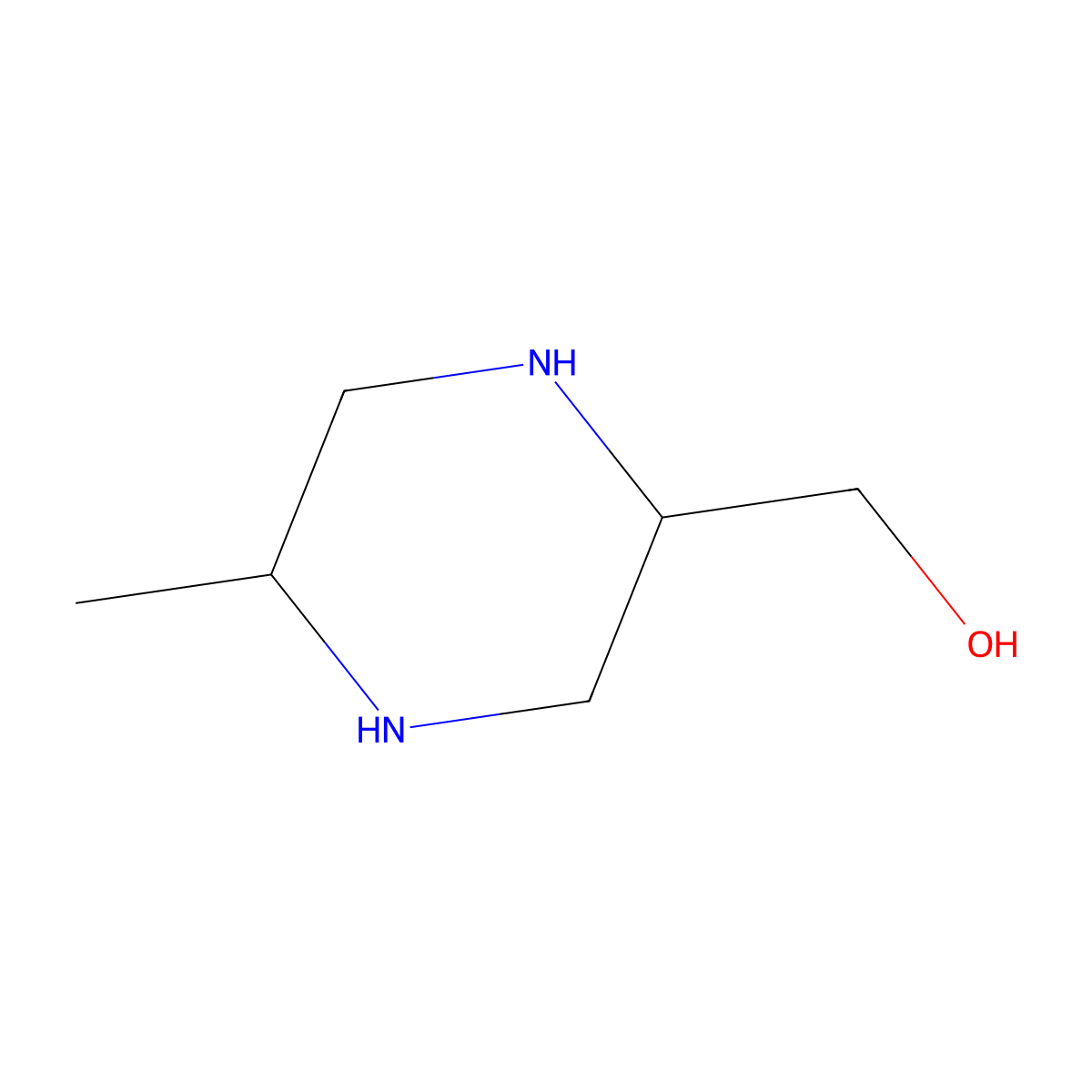 ((2R,5R)-5-methylpiperazin-2-yl)methanol molecular structure, CAS 1404048-45-8