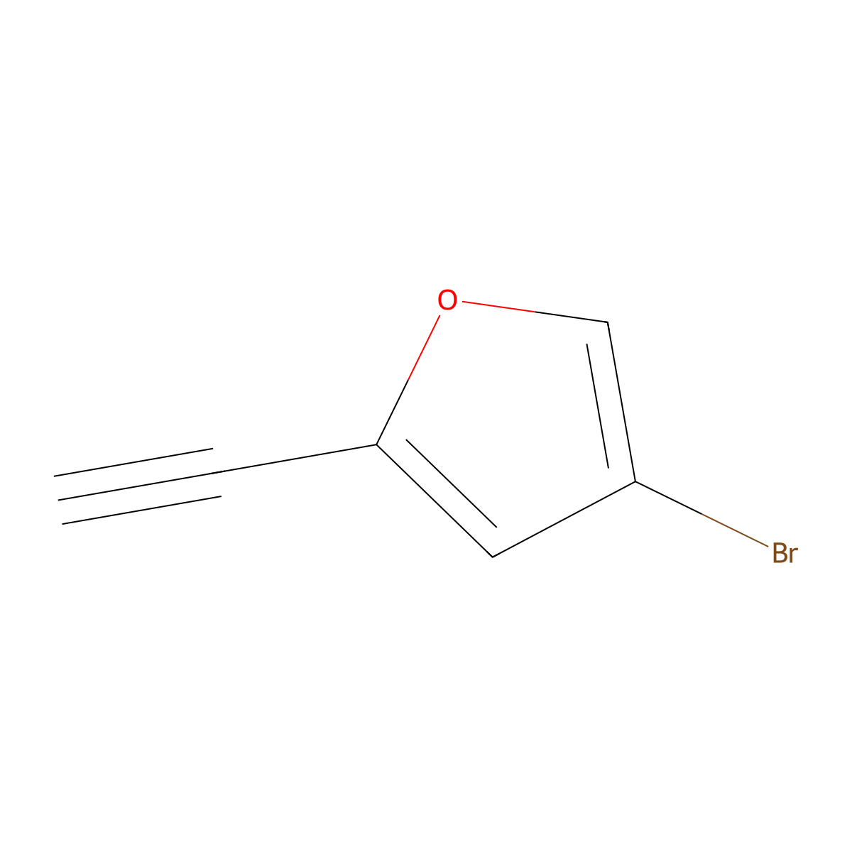 4-Bromo-2-ethynylfuran molecular structure, CAS 1404051-34-8