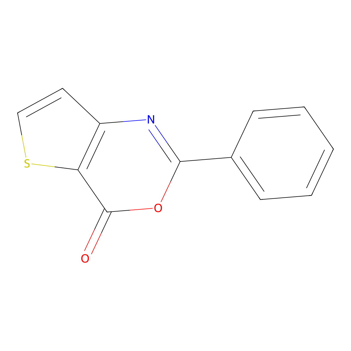 2-phenyl-4H-thieno[3,2-d][1,3]oxazin-4-one molecular structure, CAS 140406-71-9