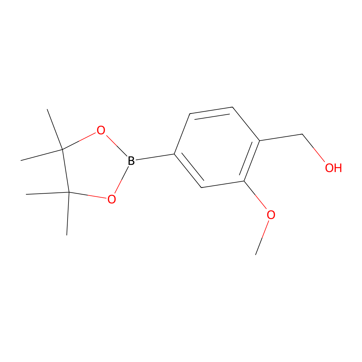 4-Hydroxymethyl-3-methoxyphenylboronic acid pinacol ester molecular structure, CAS 1404094-91-2