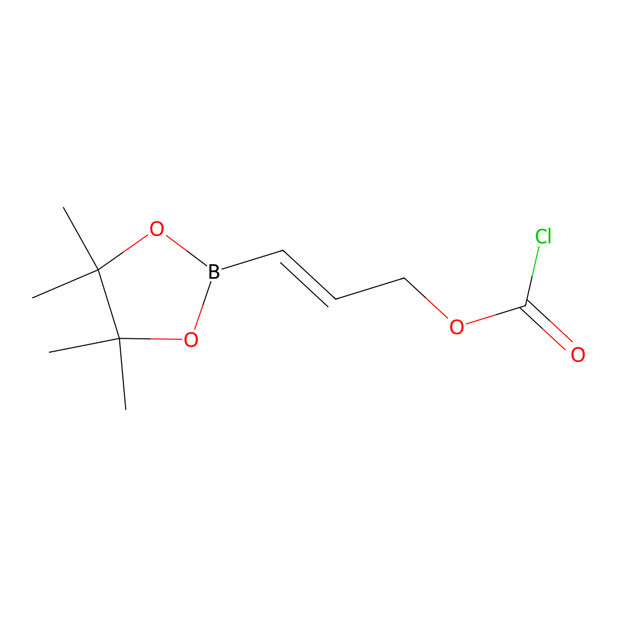 3-[(Chlorocarbonyl)oxy]prop-1-ene-1-boronic acid pinacol ester molecular structure, CAS 1404094-98-9