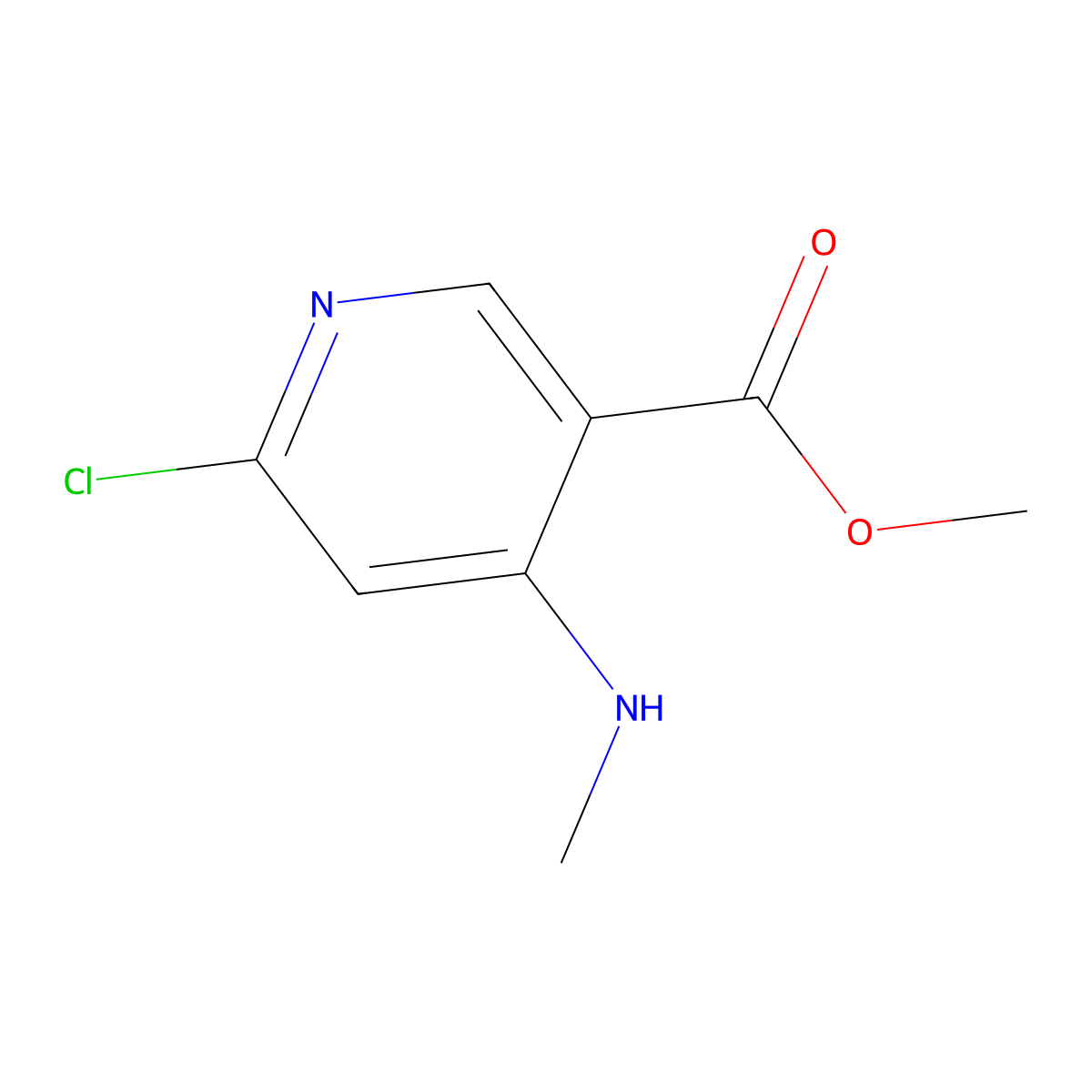 Methyl 6-chloro-4-(methylamino)pyridine-3-carboxylate molecular structure, CAS 1404095-41-5