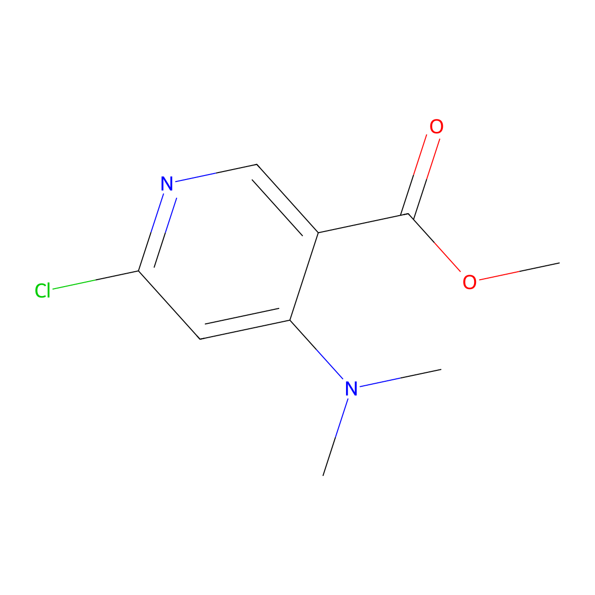 Methyl 6-chloro-4-(dimethylamino)nicotinate molecular structure, CAS 1404095-42-6
