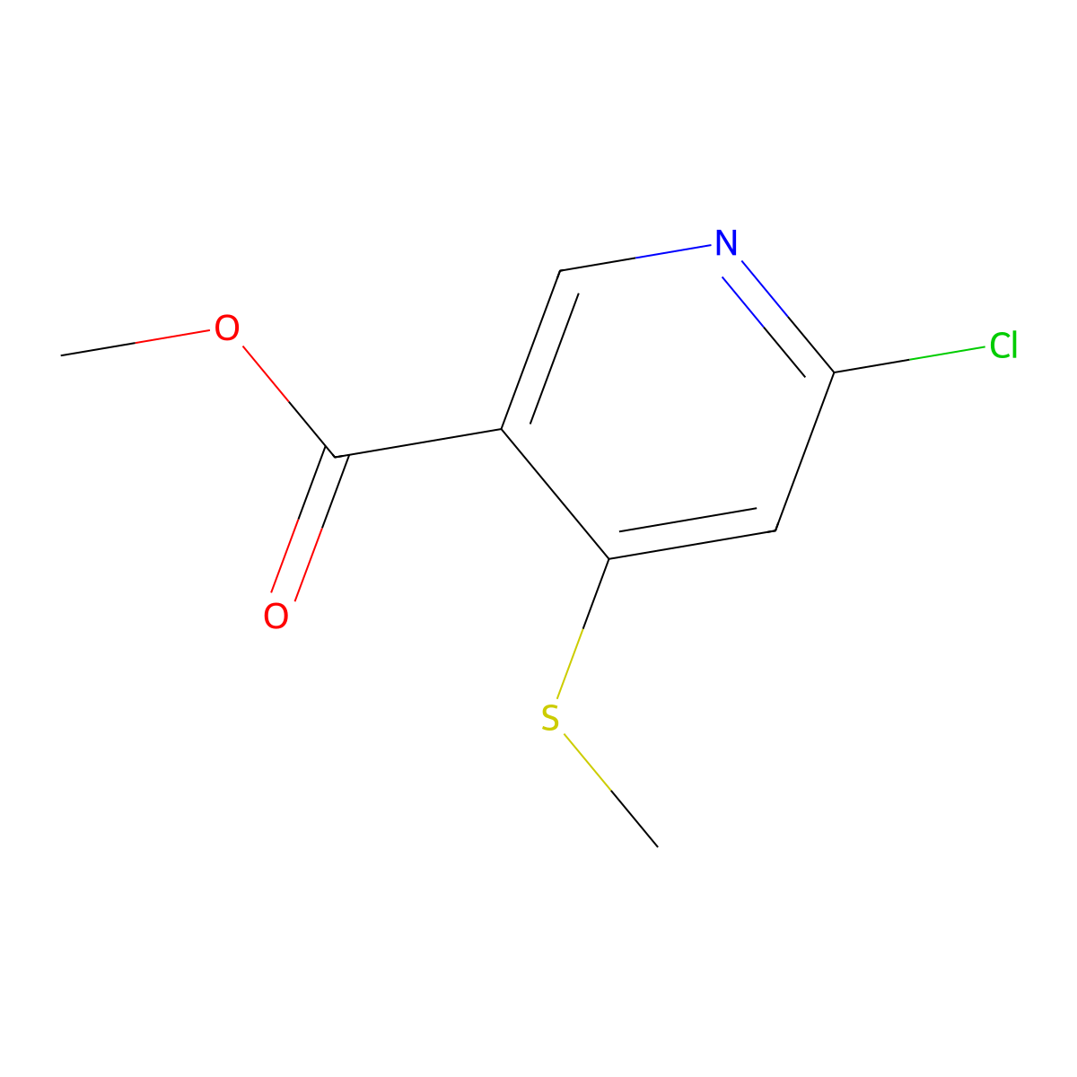 Methyl 6-chloro-4-(methylthio)nicotinate molecular structure, CAS 1404095-43-7