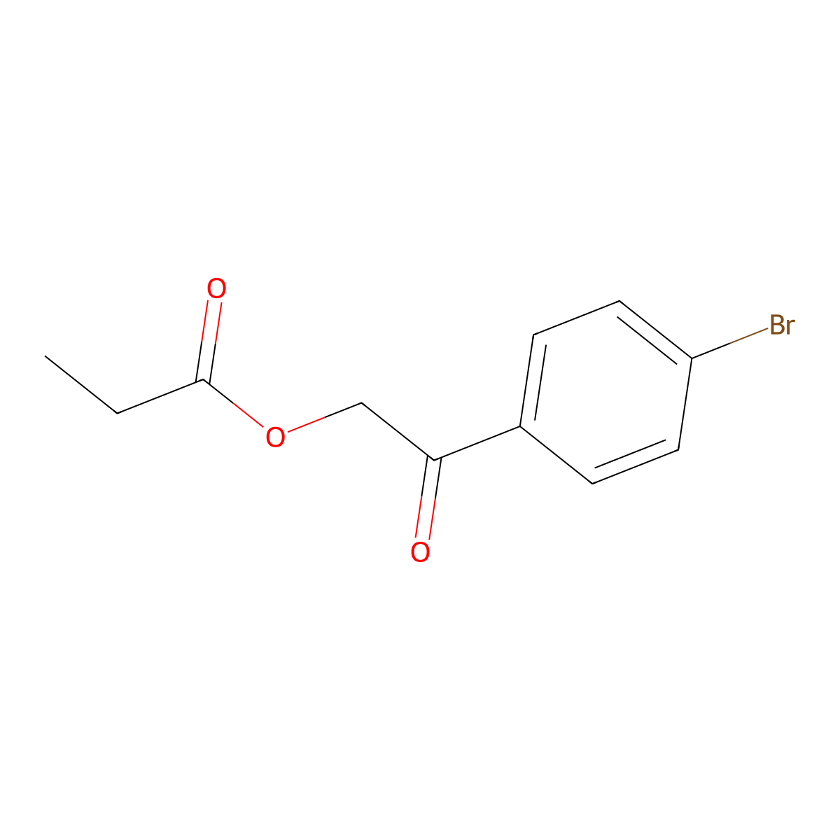 Ethanone, 1-(4-bromophenyl)-2-(1-oxopropoxy)- molecular structure, CAS 14041-01-1