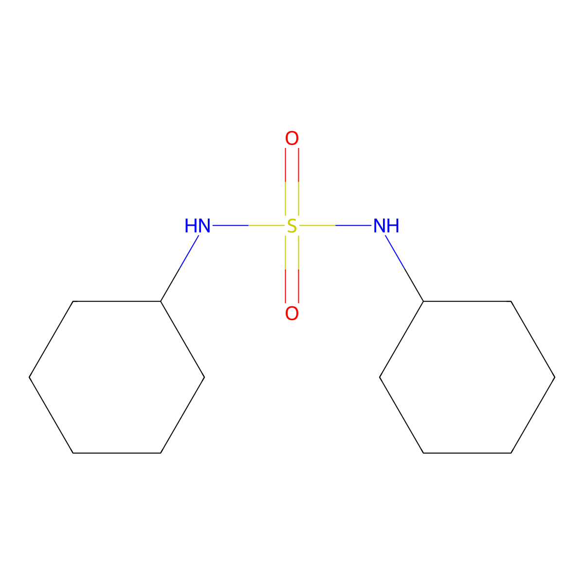 N,N'-Dicyclohexylsulfamide molecular structure, CAS 14041-87-3