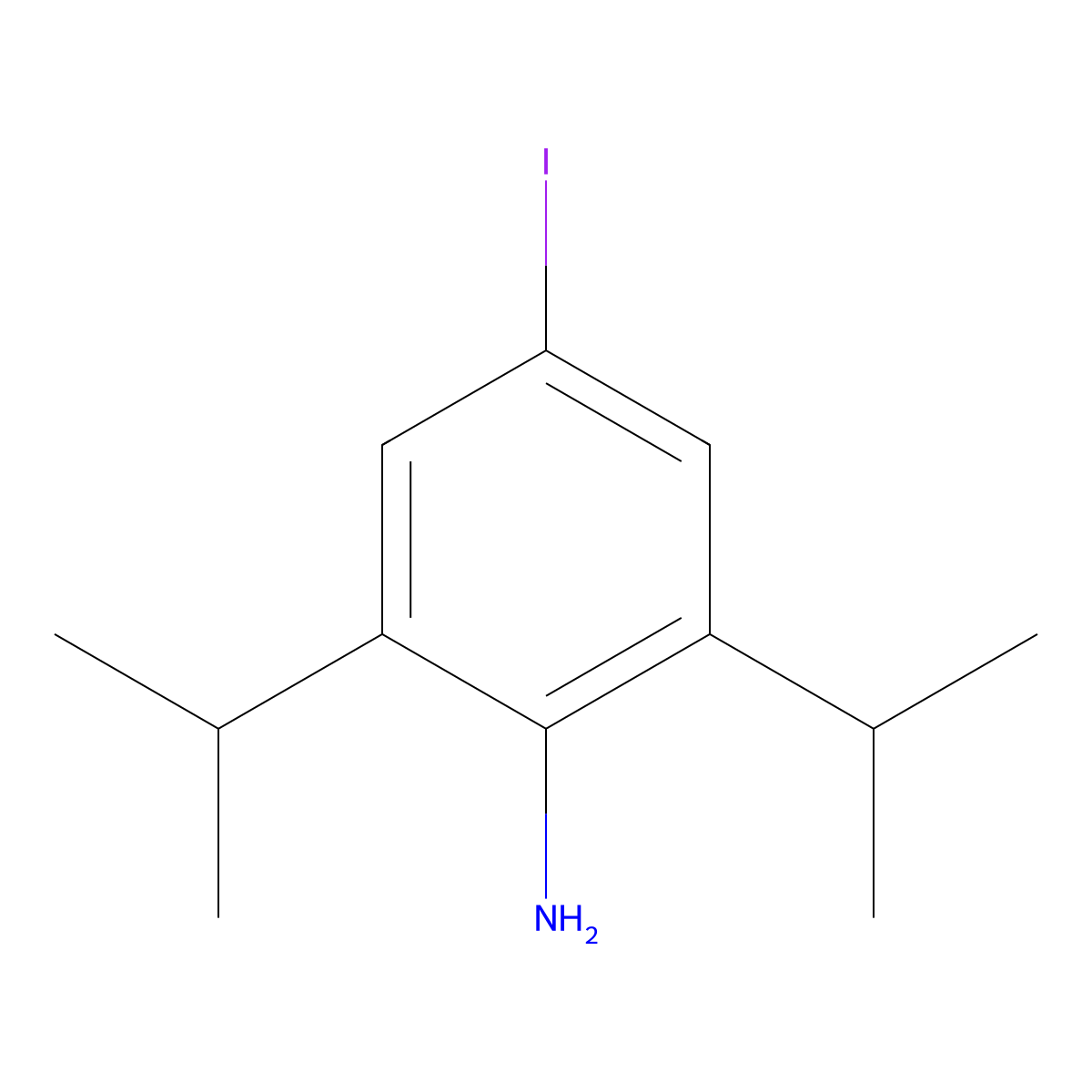 4-Iodo-2,6-bis(1-methylethyl)benzenamine molecular structure, CAS 140411-20-7