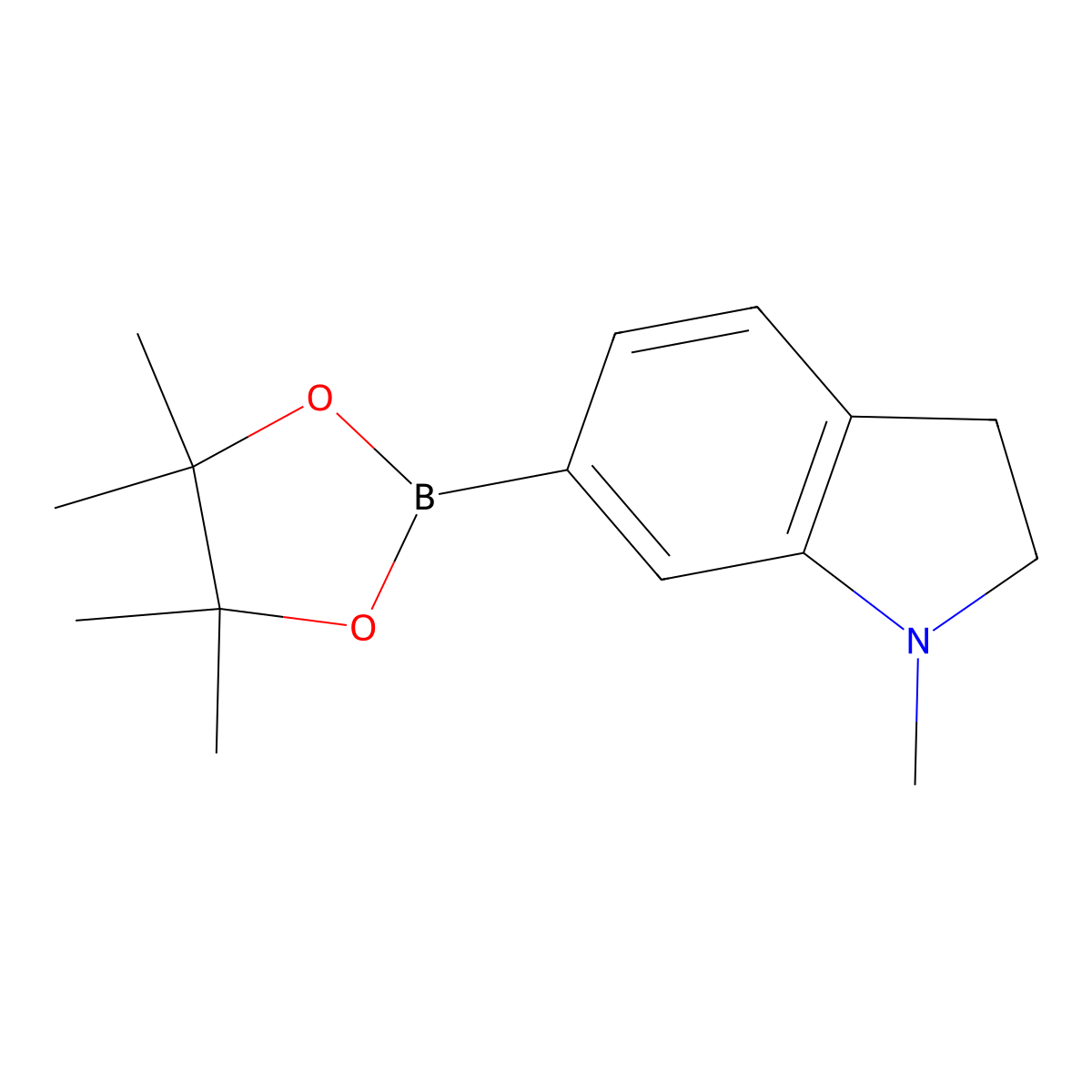 1-Methyl-6-(4,4,5,5-tetramethyl-1,3,2-dioxaborolan-2-yl)indoline molecular structure, CAS 1404110-01-5