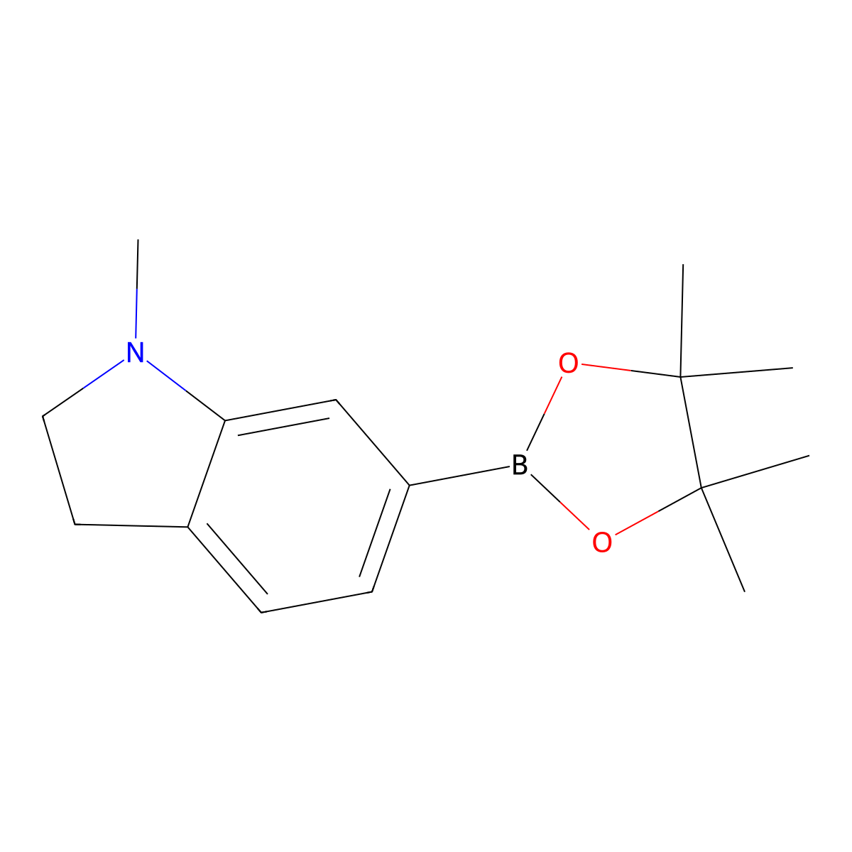 1-Methyl-6-(4,4,5,5-tetramethyl-1,3,2-dioxaborolan-2-yl)indoline molecular structure, CAS 1404110-01-5