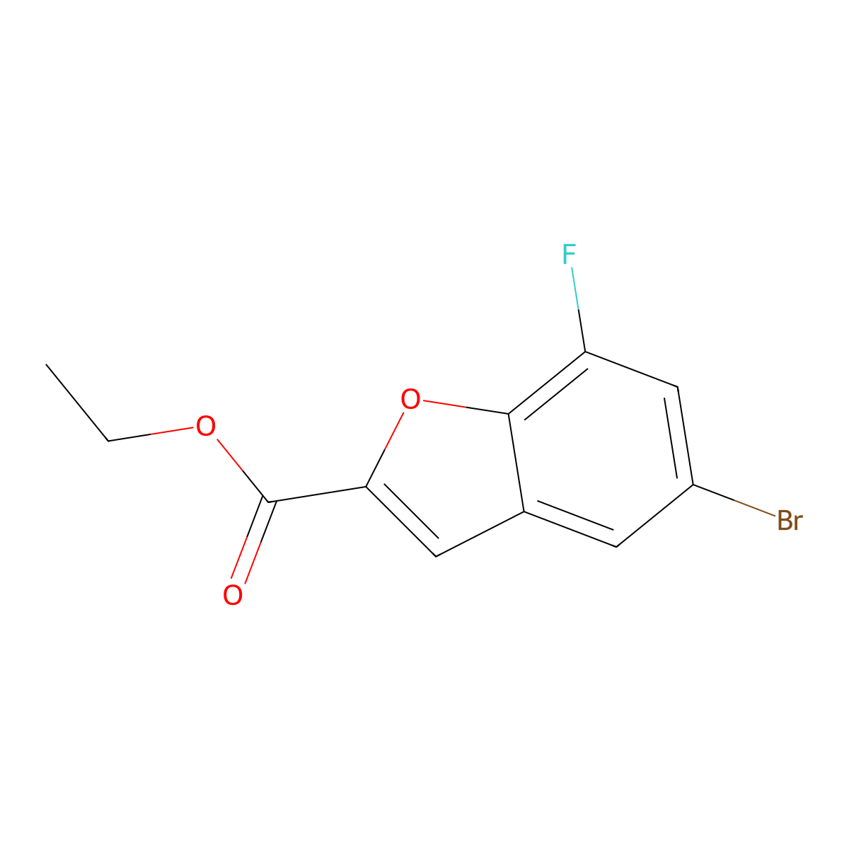 Ethyl 5-bromo-7-fluorobenzofuran-2-carboxylate molecular structure, CAS 1404110-02-6